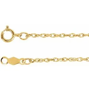 14K Yellow 1.25 mm Rope 24" Chain