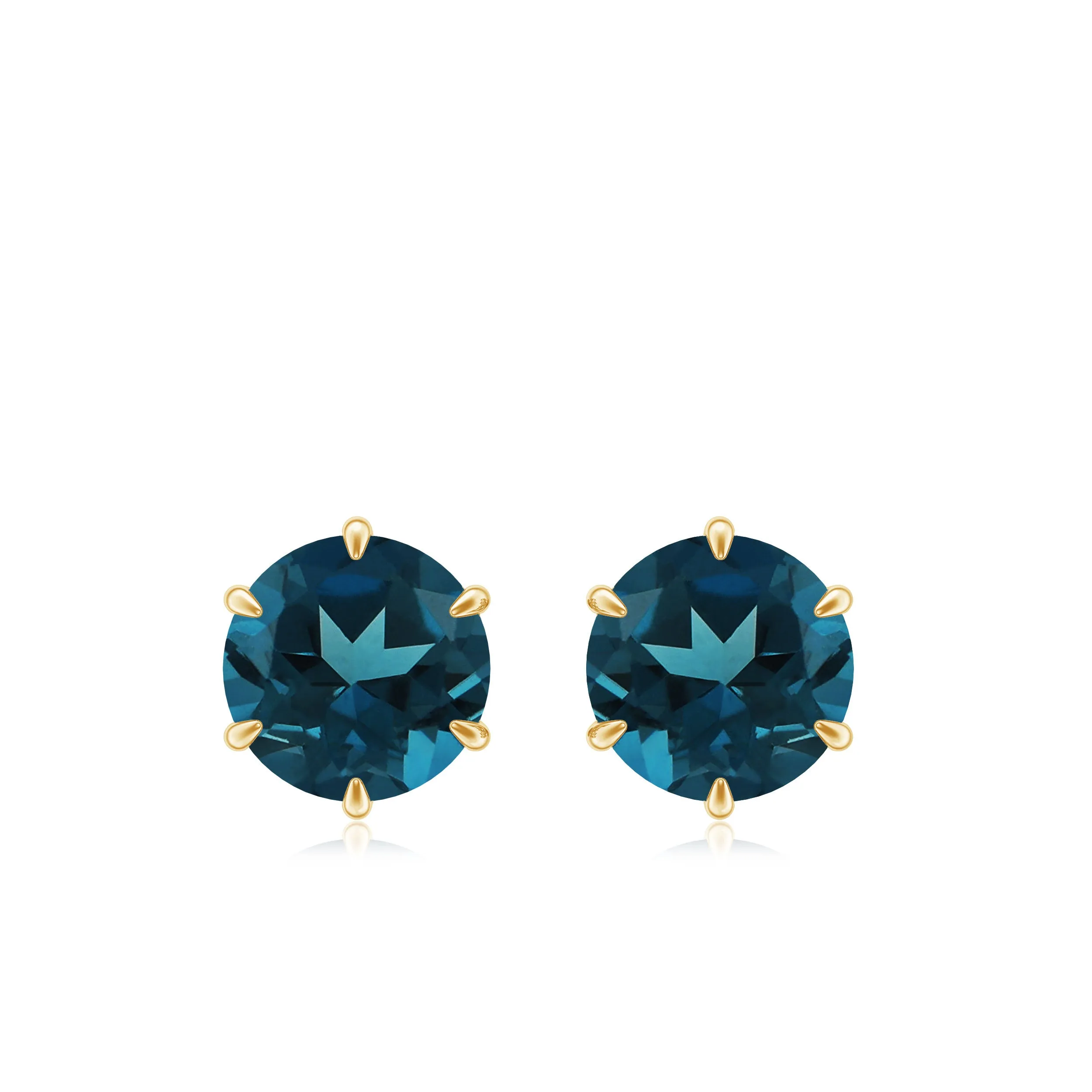 1.50 CT London Blue Topaz Solitaire Stud Earrings