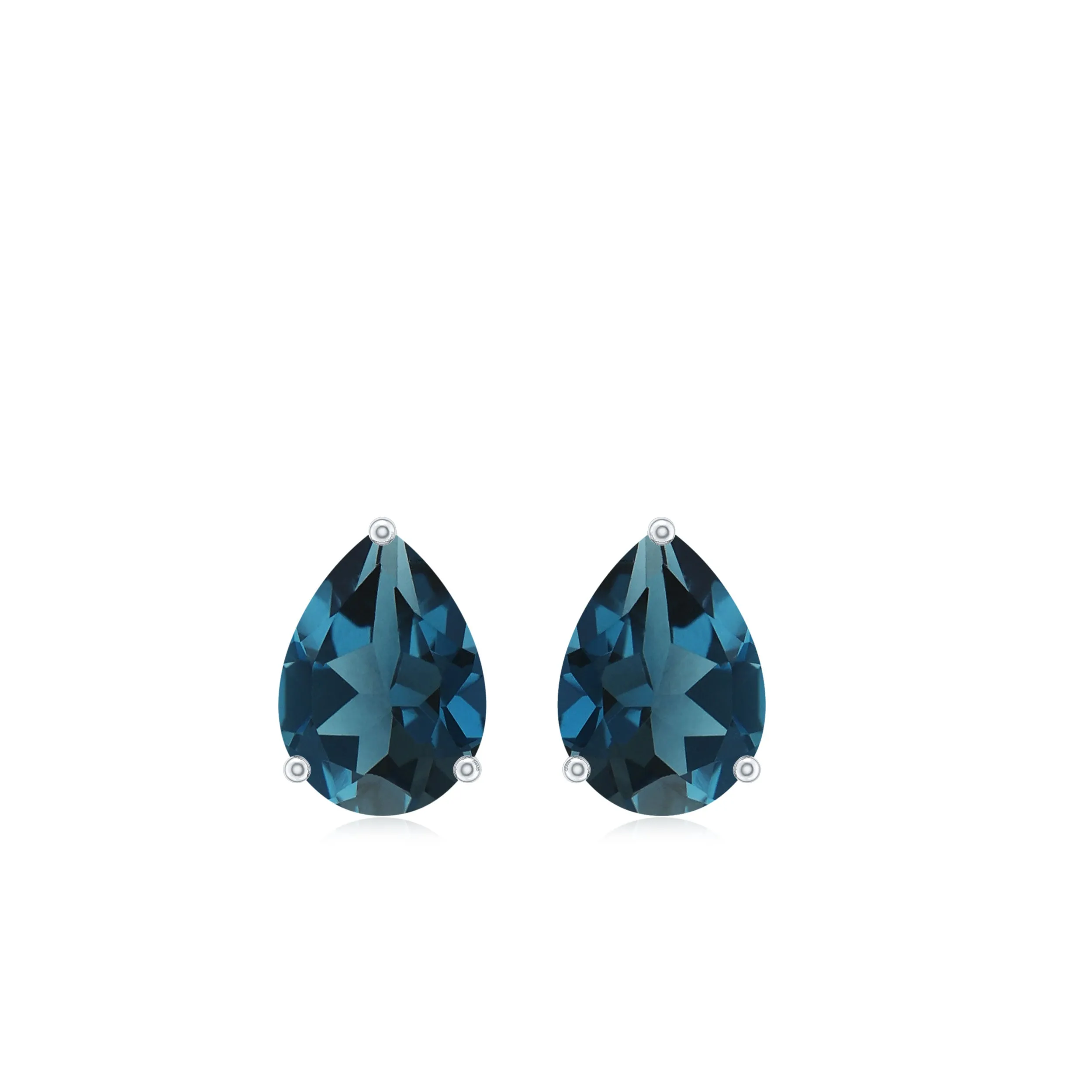 2 CT Pear Cut London Blue Topaz Solitaire Earrings