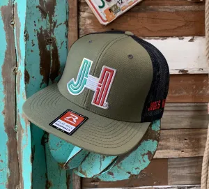 2020 Jobes Hats Trucker - Olive/Black Mesh Chrome Mexico JH