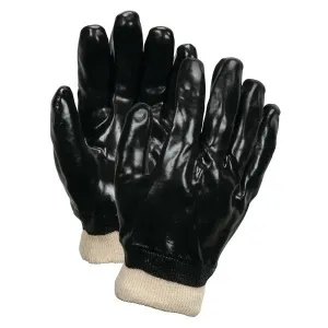 6100 MCR Safety Interlock Liner Gloves, Large, PVC, Black, 10 Inch L