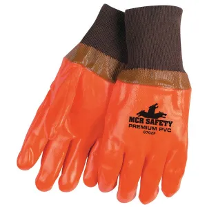 6702F MCR Safety Foam Lined Gloves, Large, PVC, White, 11 1/2 Inch L