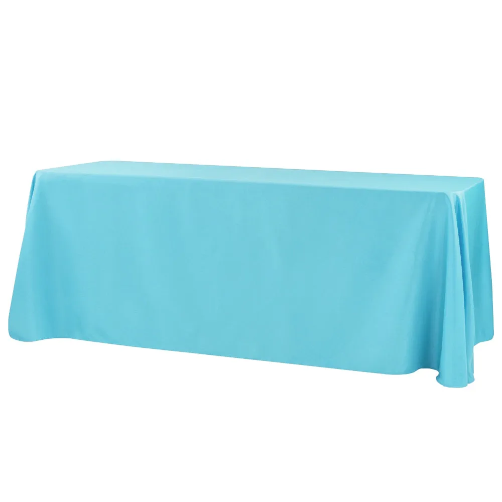 90"x156" Rectangular Oblong Polyester Tablecloth - Aqua Blue