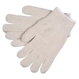 9506L MCR Safety Heavy Weight Gloves, Large, Cotton Polyester Blend, Natural