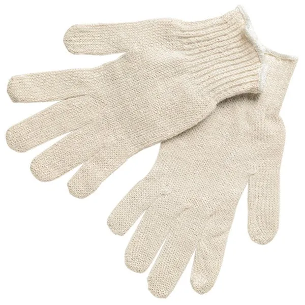 9638S MCR Safety Economy Weight Gloves, Small, Cotton Polyester Blend, Natural