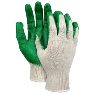 9681L MCR Safety Gloves, Large, Cotton Polyester Blend, Green, Knit Wrist Cuff