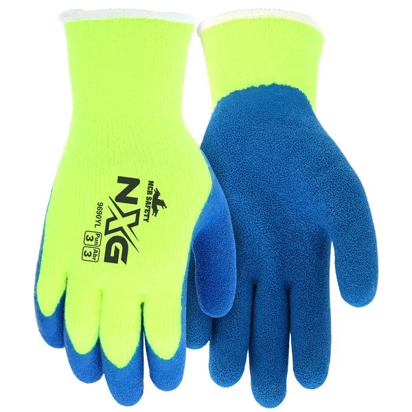 9690YM MCR Safety Flex Tuff Gloves, Medium, Cotton/Polyester/Acrylic, Blue