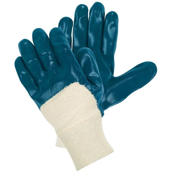 97950L MCR Safety Gloves, Large, Nitrile, White, 11 Inch L, Knit Wrist Cuff