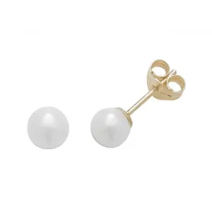 9ct  Yellow  Gold  5mm  Pearl  Stud  Earrings  ES239S