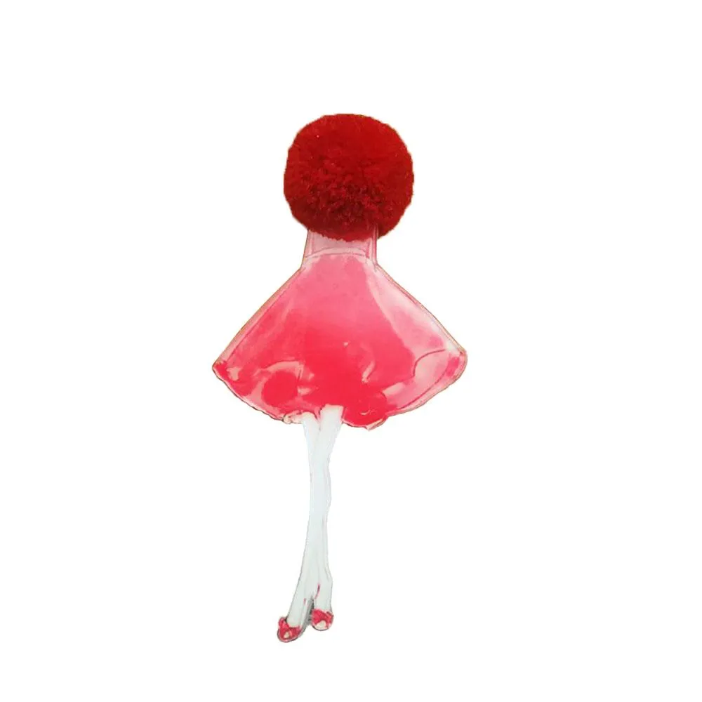 Adorable Girl Cartoon Models Pompom Brooch Pins Accessories