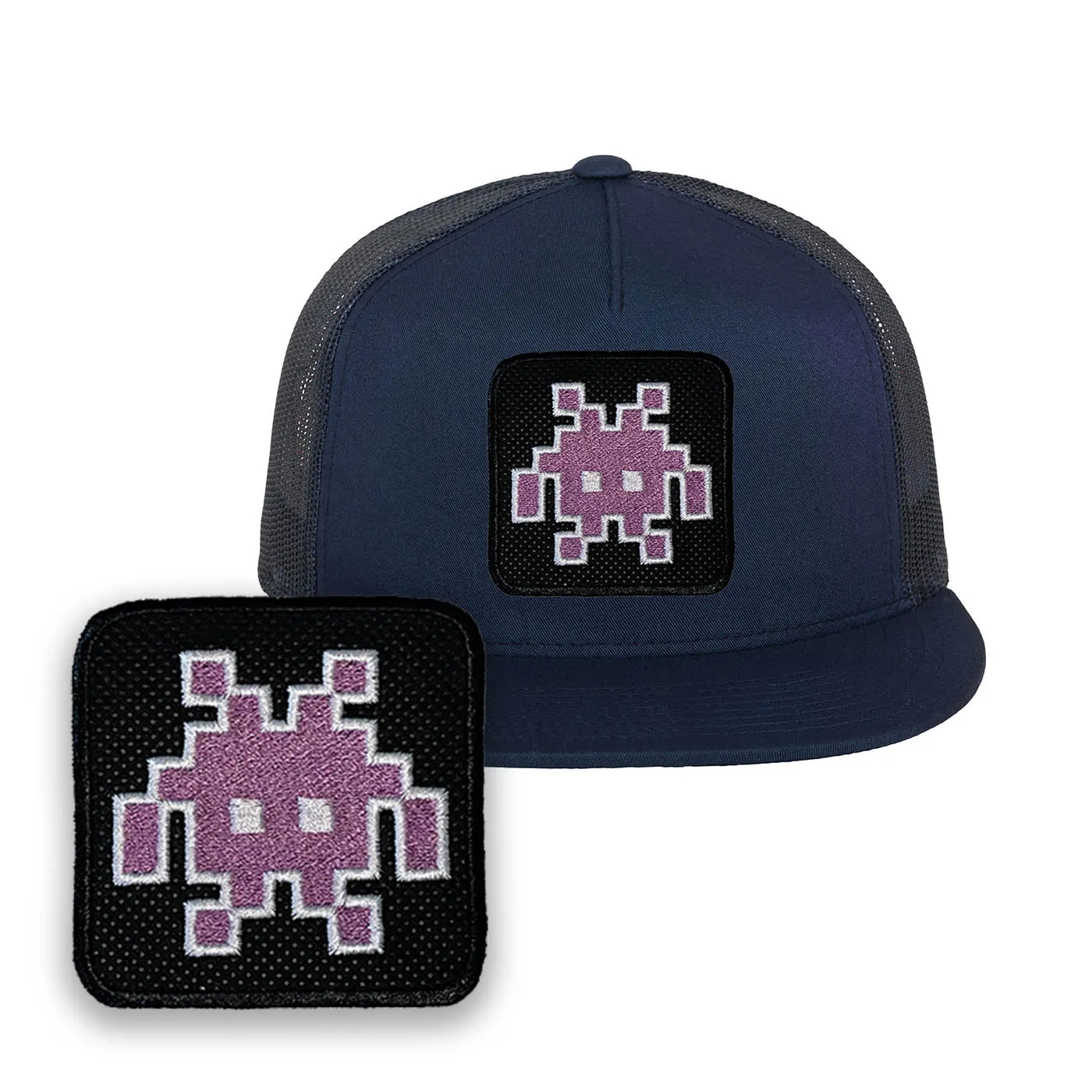 Alien Retro Monster Emoji Embroidered Baseball Cap by Forge Bros