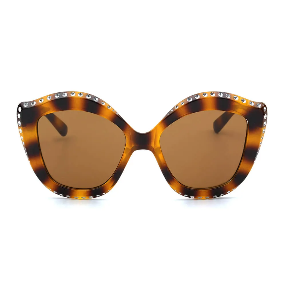 ANGOLA | Women Oversized Round Cat Eye Fashion Sunglasses