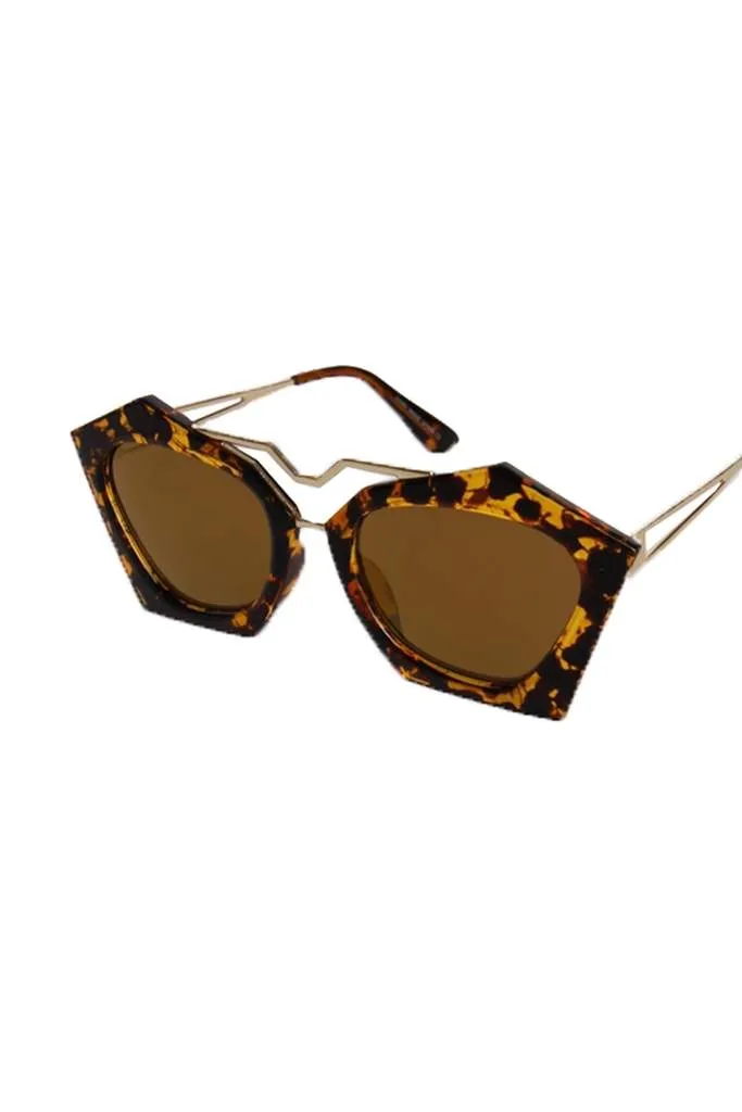 Angular Hexagon Cat Eye Sunglasses