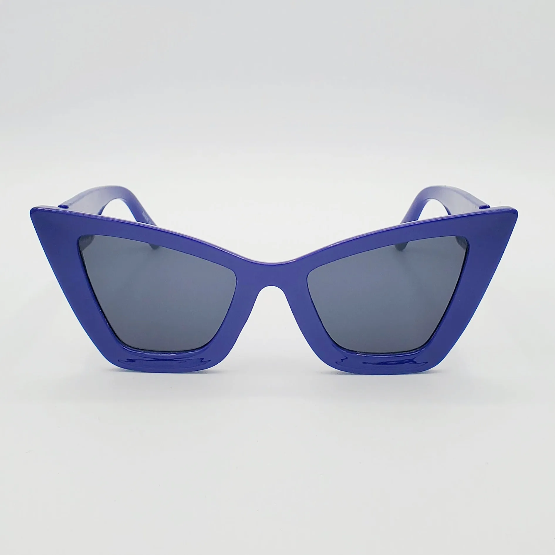 Angular Thick Frame Cat-Eye Sunglasses - Royal Purple