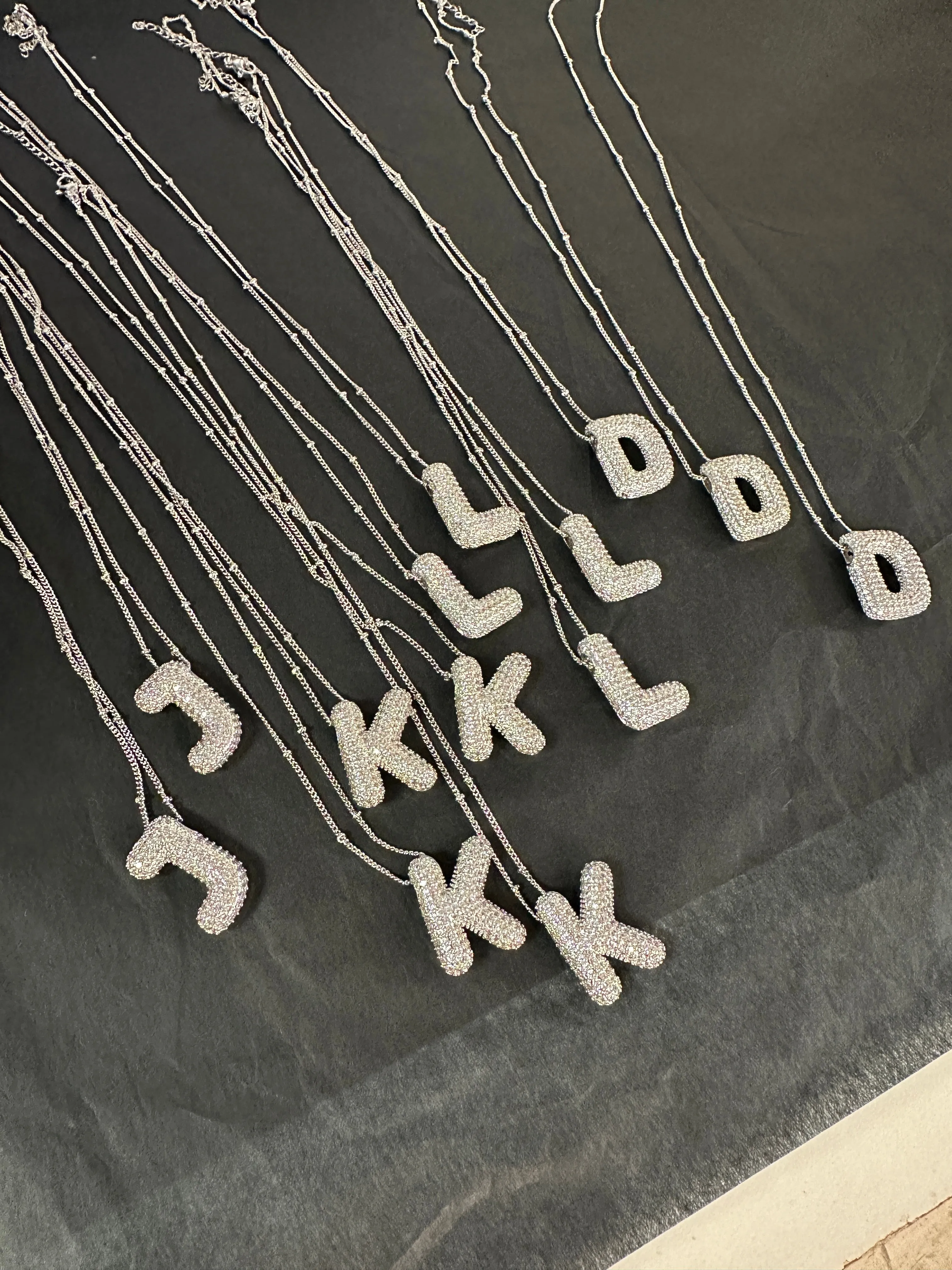 Assorted Bubble Letter Necklaces