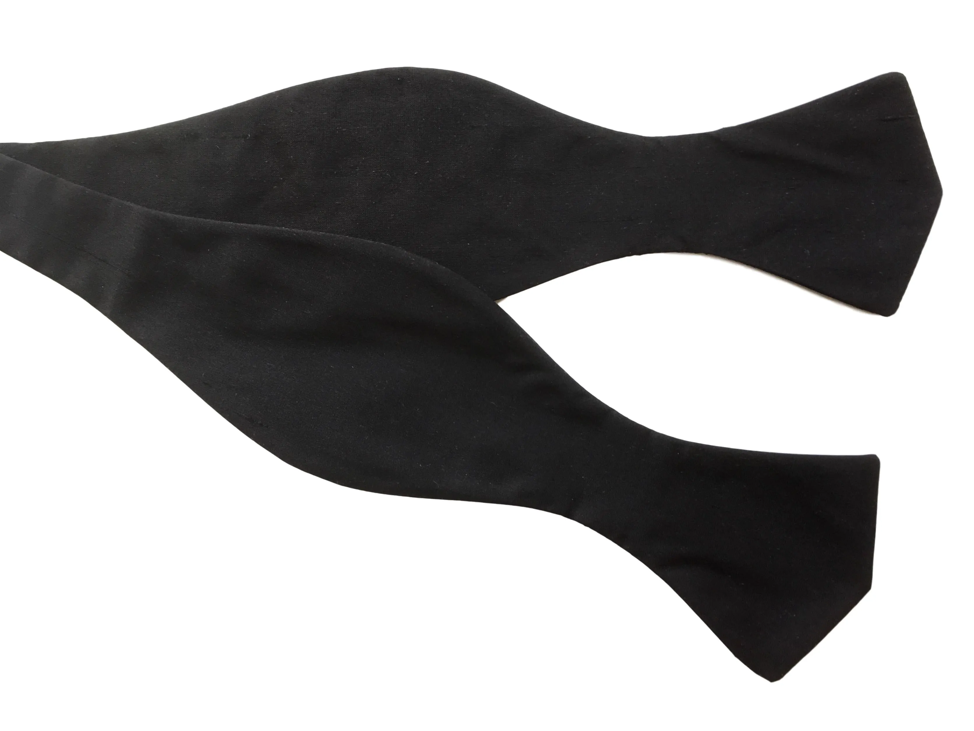 Black Silk Diamond Point Self-Tie Bow Tie