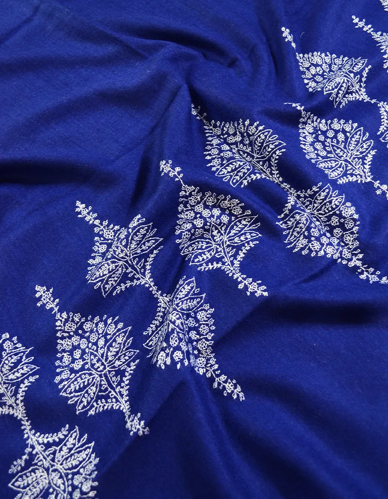 blue embroidery pashmina stole 8387