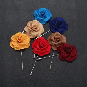 Brooch Flower Lapel Pin 18 Colors Women Men Fabric Rose Brooches Dress Accessories Wedding Party Formal Tuxedo Lapel Flower