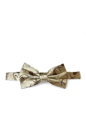 Brown and Tan Silk Bow Tie Set