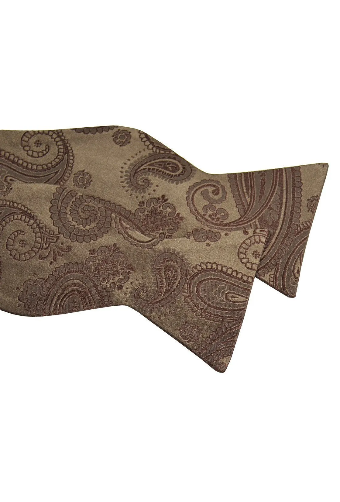 Brown Paisley Silk Bow Tie