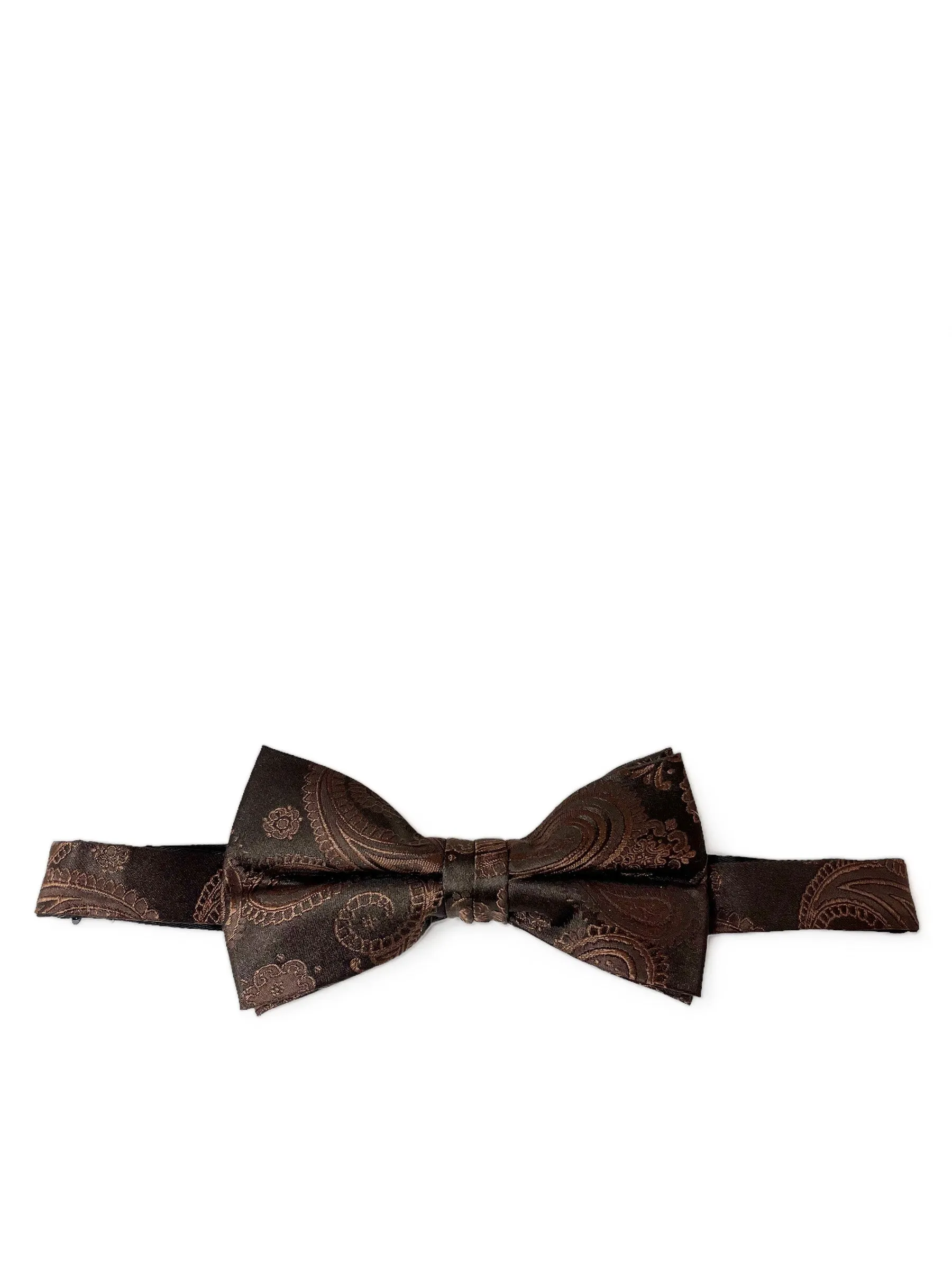 Brown Paisley Silk Bow Tie