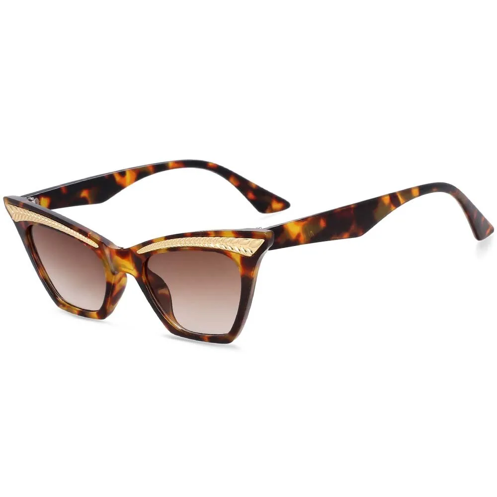 CCspace Women's Full Rim Cat Eye Resin Frame Sunglasses 54307