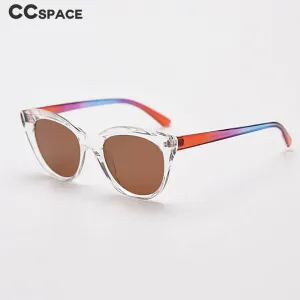 CCspace Women's Full Rim Round Cat Eye Tr 90 Titanium Polarized Sunglasses 55796