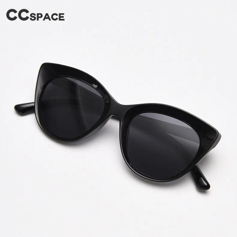 CCspace Women's Full Rim Round Cat Eye Tr 90 Titanium Polarized Sunglasses 55796