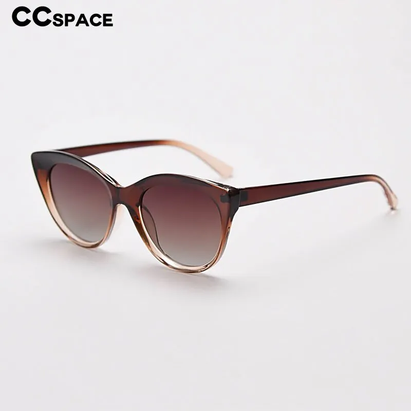 CCspace Women's Full Rim Round Cat Eye Tr 90 Titanium Polarized Sunglasses 55796