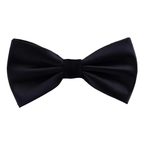 Classy Men Black Silk Pre-Tied Bow Tie