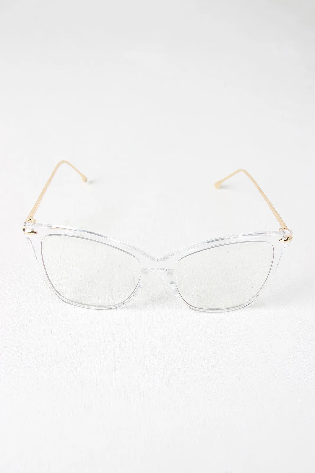 Clear Lense Slight Cat Eye Sunglasses