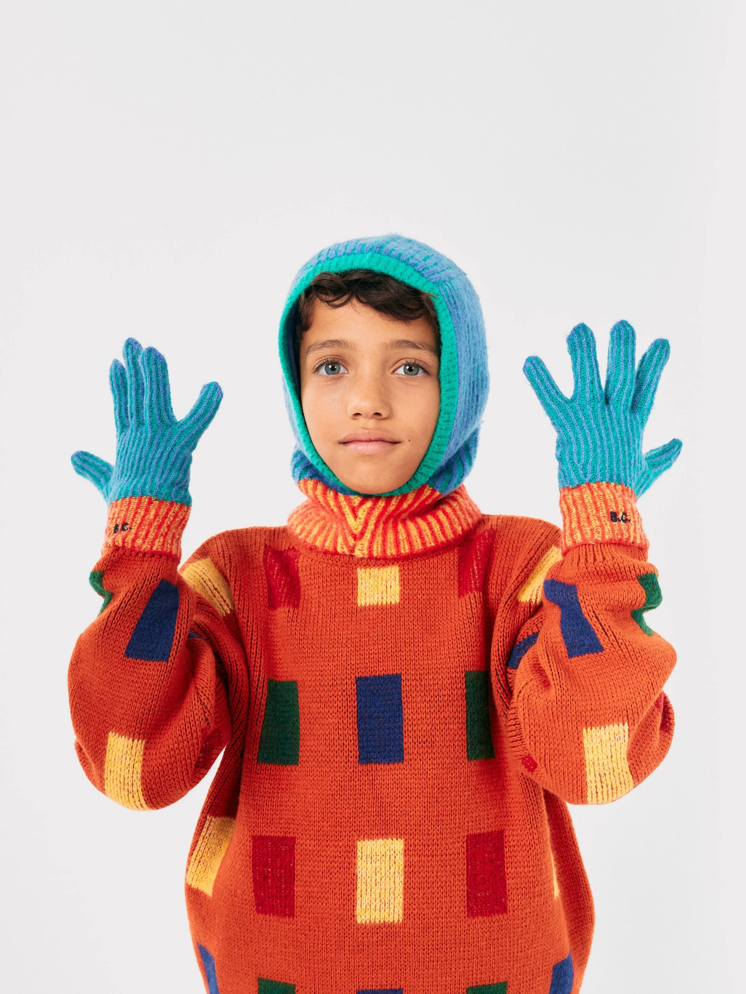 Color Stripes Knitted Gloves (Kids)