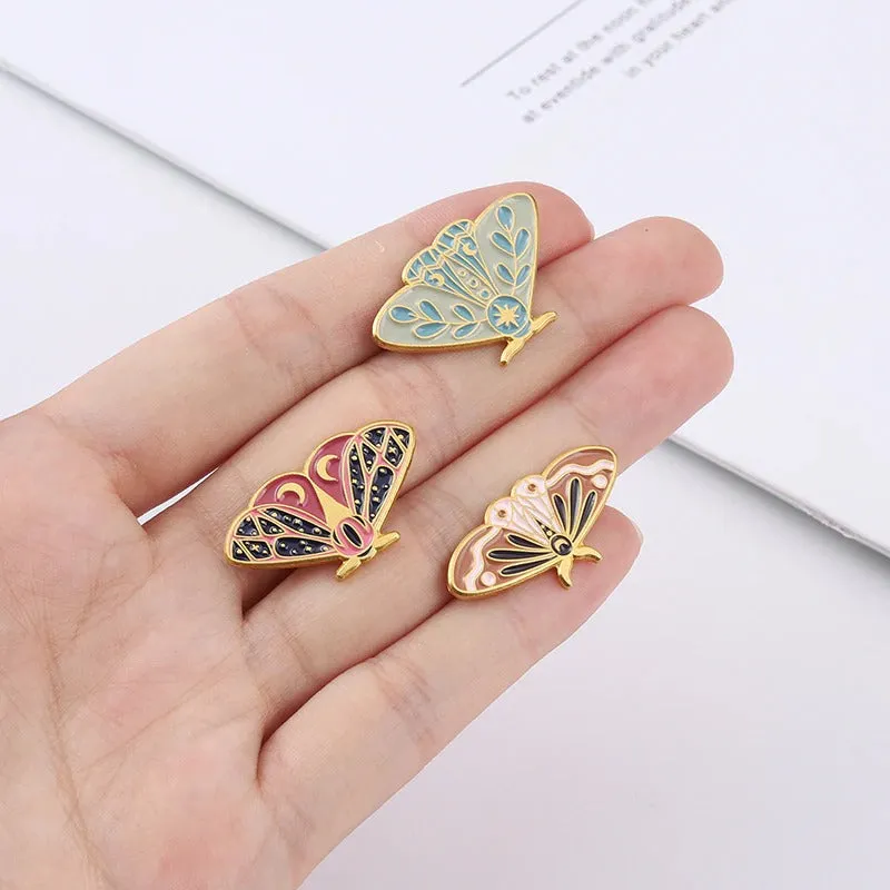 Colorful and Vibrant Spiritual Insect Enamel Brooch Pins