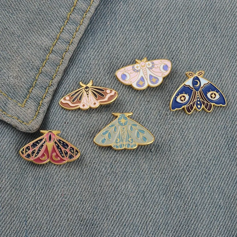 Colorful and Vibrant Spiritual Insect Enamel Brooch Pins