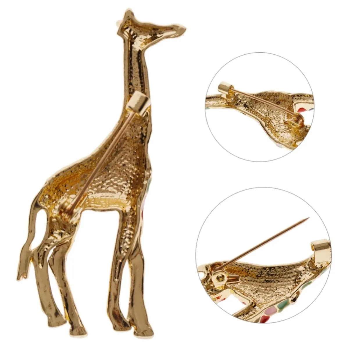 Colorful Enamel Giraffe Brooch Pin