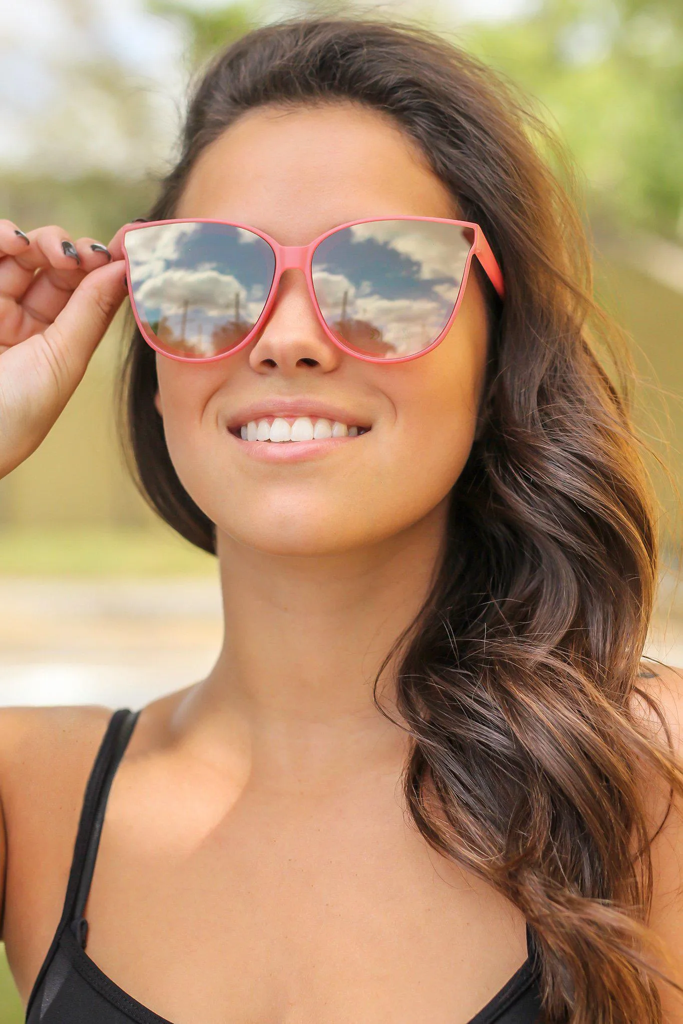 Coral Cat Eye Sunglasses