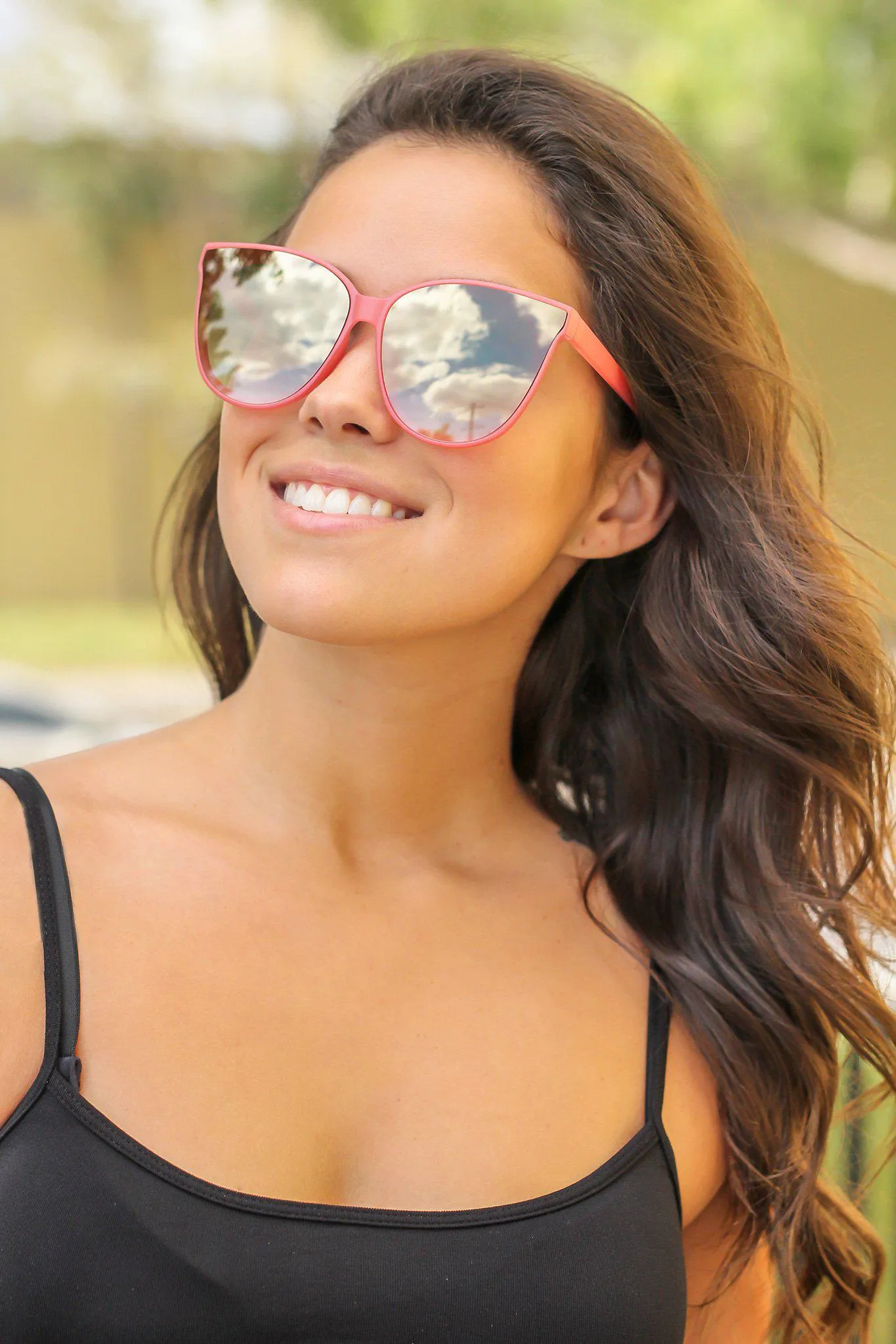 Coral Cat Eye Sunglasses