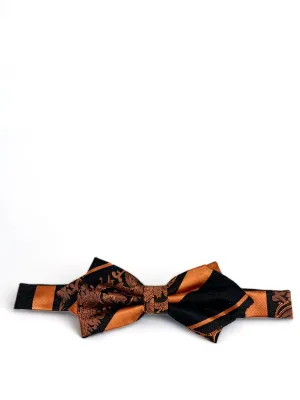 Fire Orange and Black Silk Bow Tie by Paul Malone