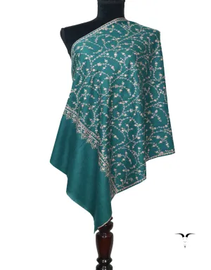 Forest Green Pashmina Stole In Sozni 5977