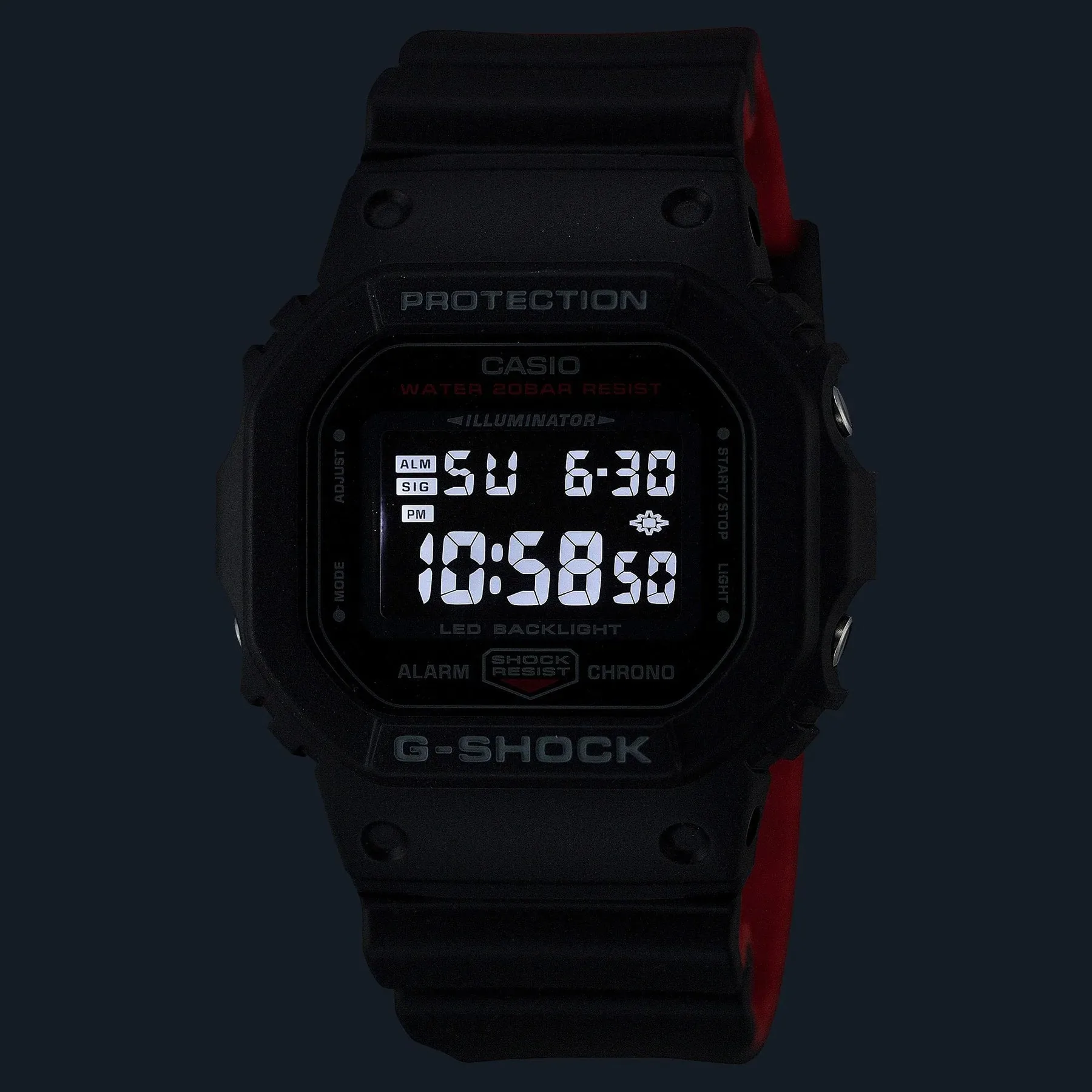 G-Shock Digital Watch Black and Red Series DW5600UHR-1 / DW-5600HR-1