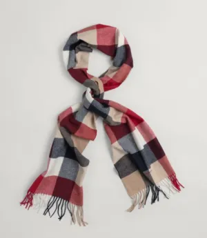 GANT - Multi Check Twill Scarf, Equestrian Red