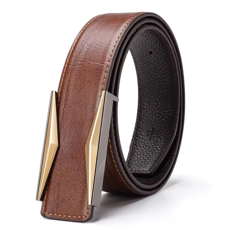 Gold & Silver Buckle Soft Genuine Leather Belts