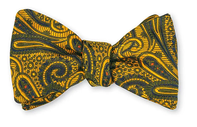 Gold Chastain Paisley Bow Tie - B5306