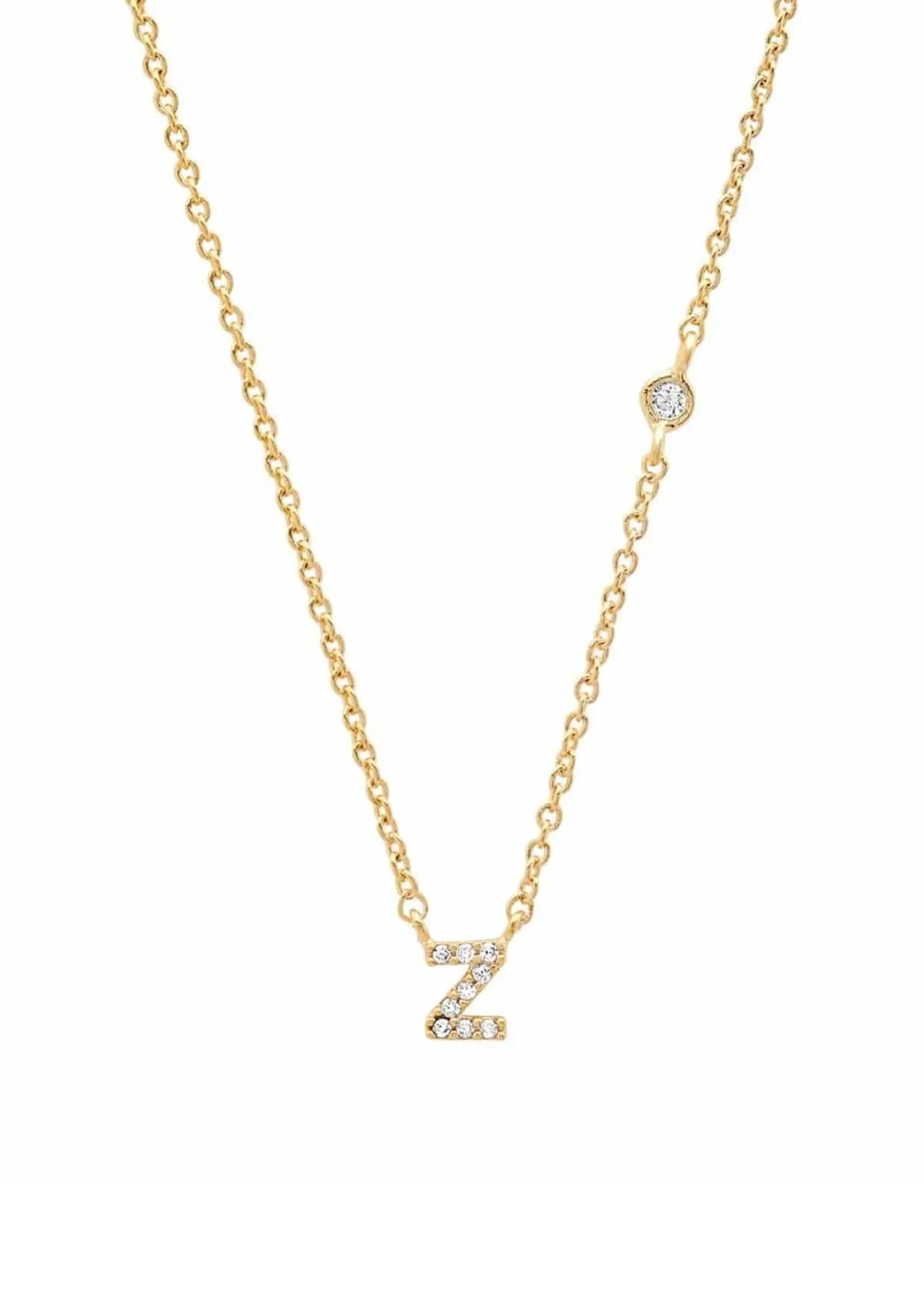 Gold Pave Initial Necklaces