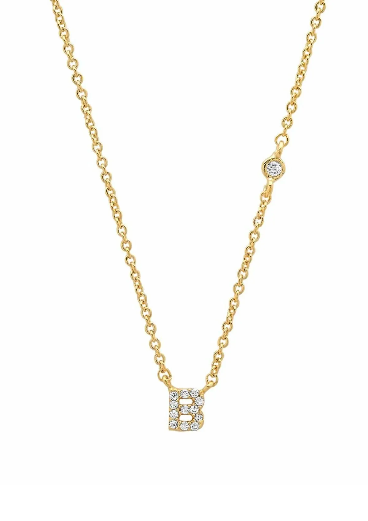 Gold Pave Initial Necklaces