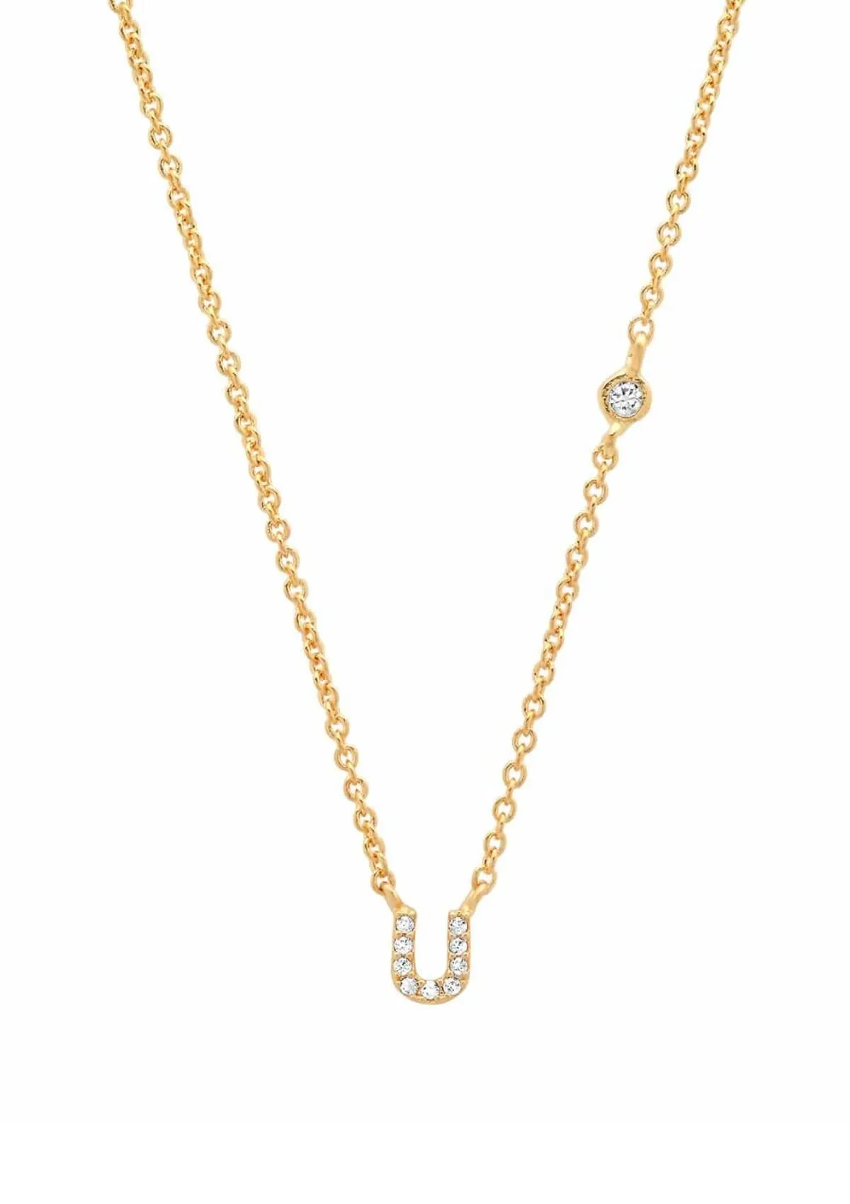 Gold Pave Initial Necklaces