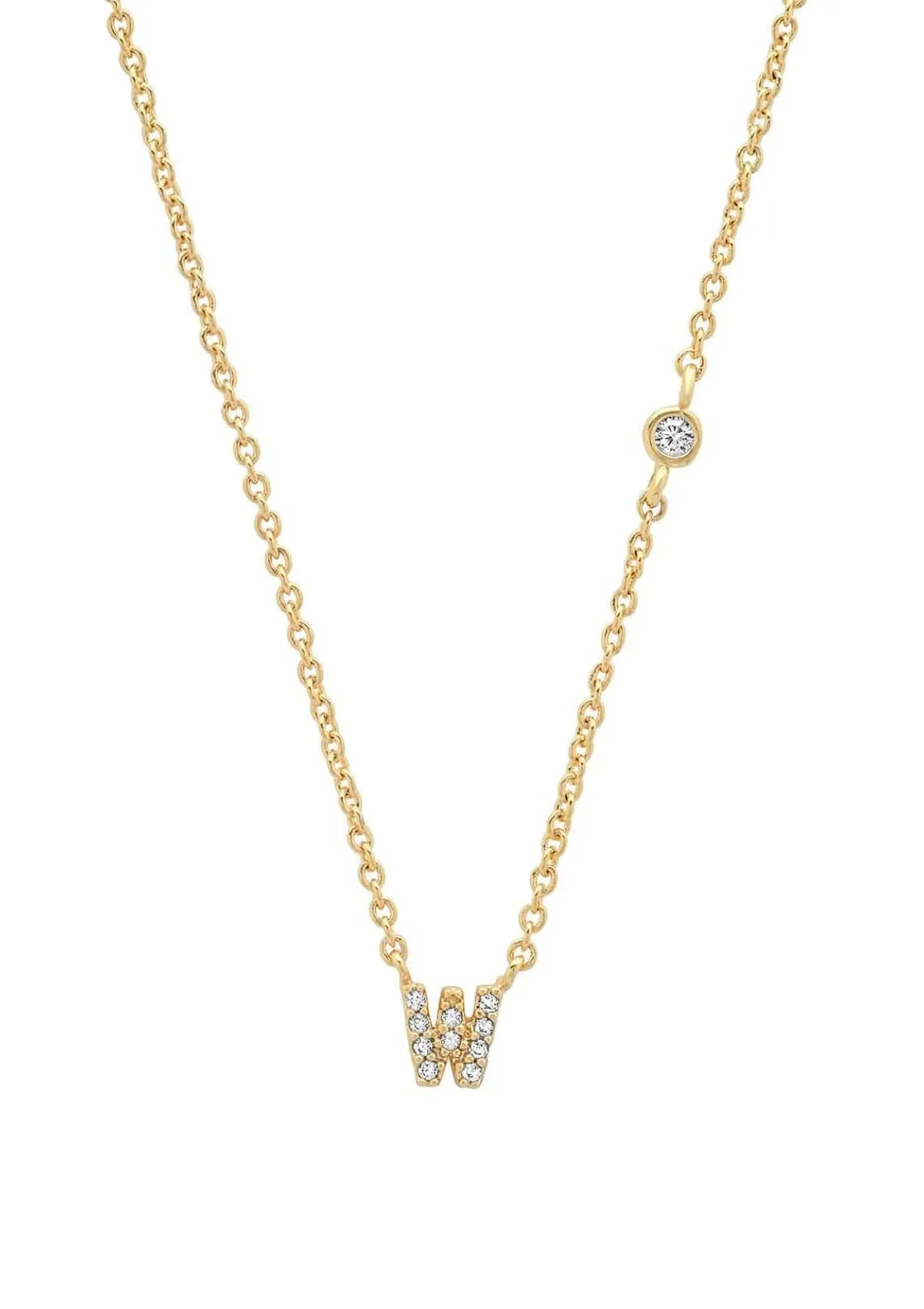 Gold Pave Initial Necklaces