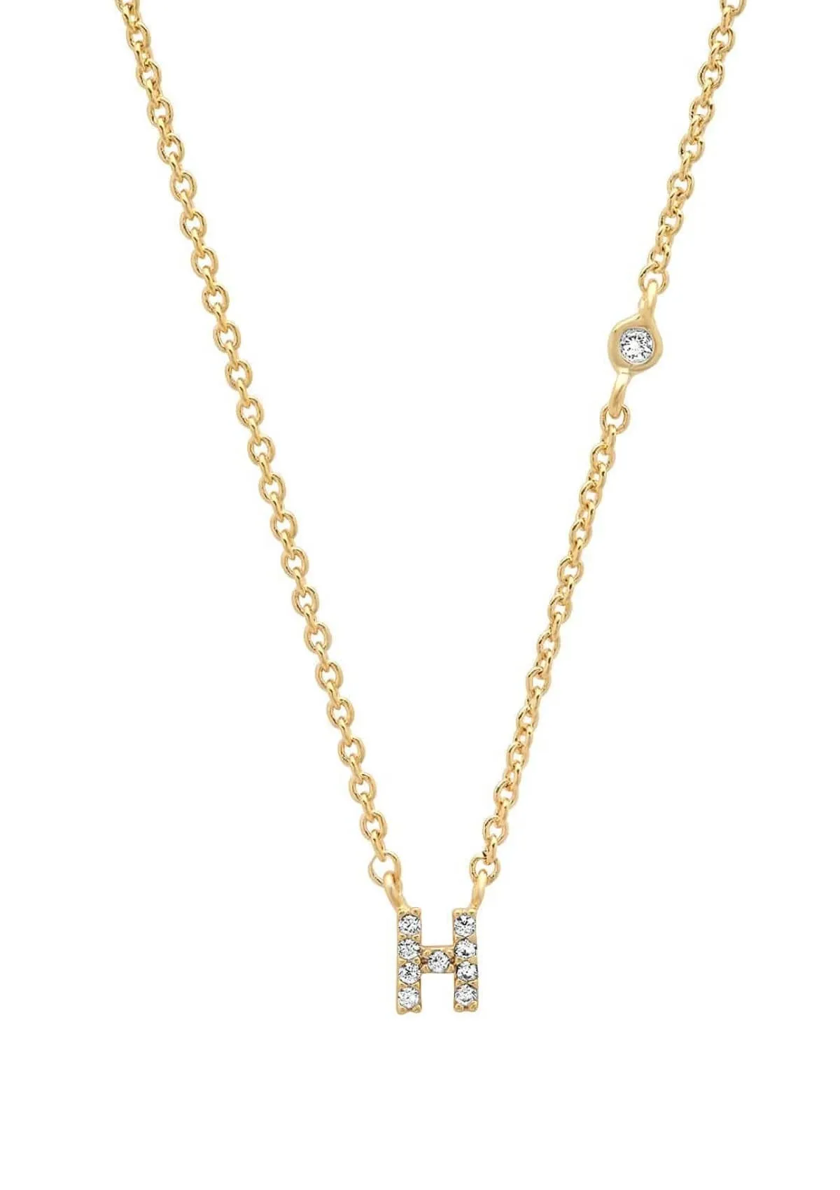 Gold Pave Initial Necklaces