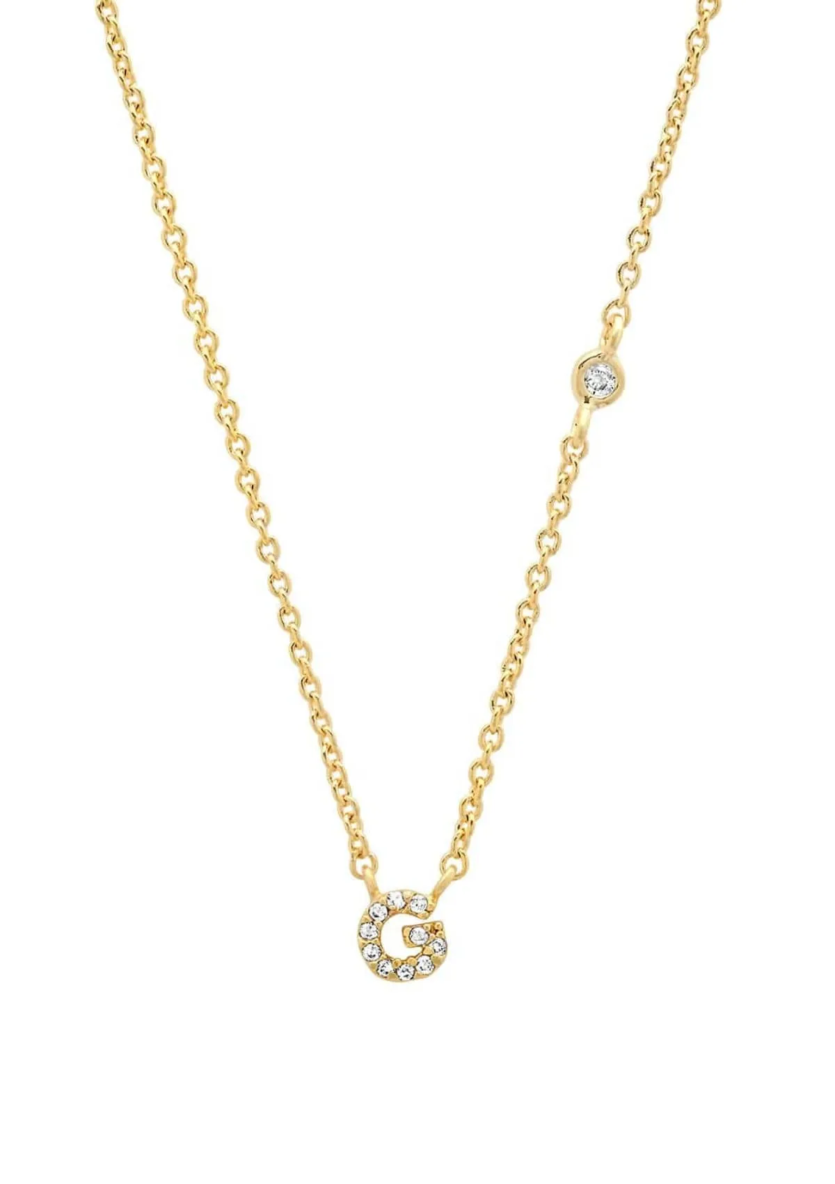 Gold Pave Initial Necklaces