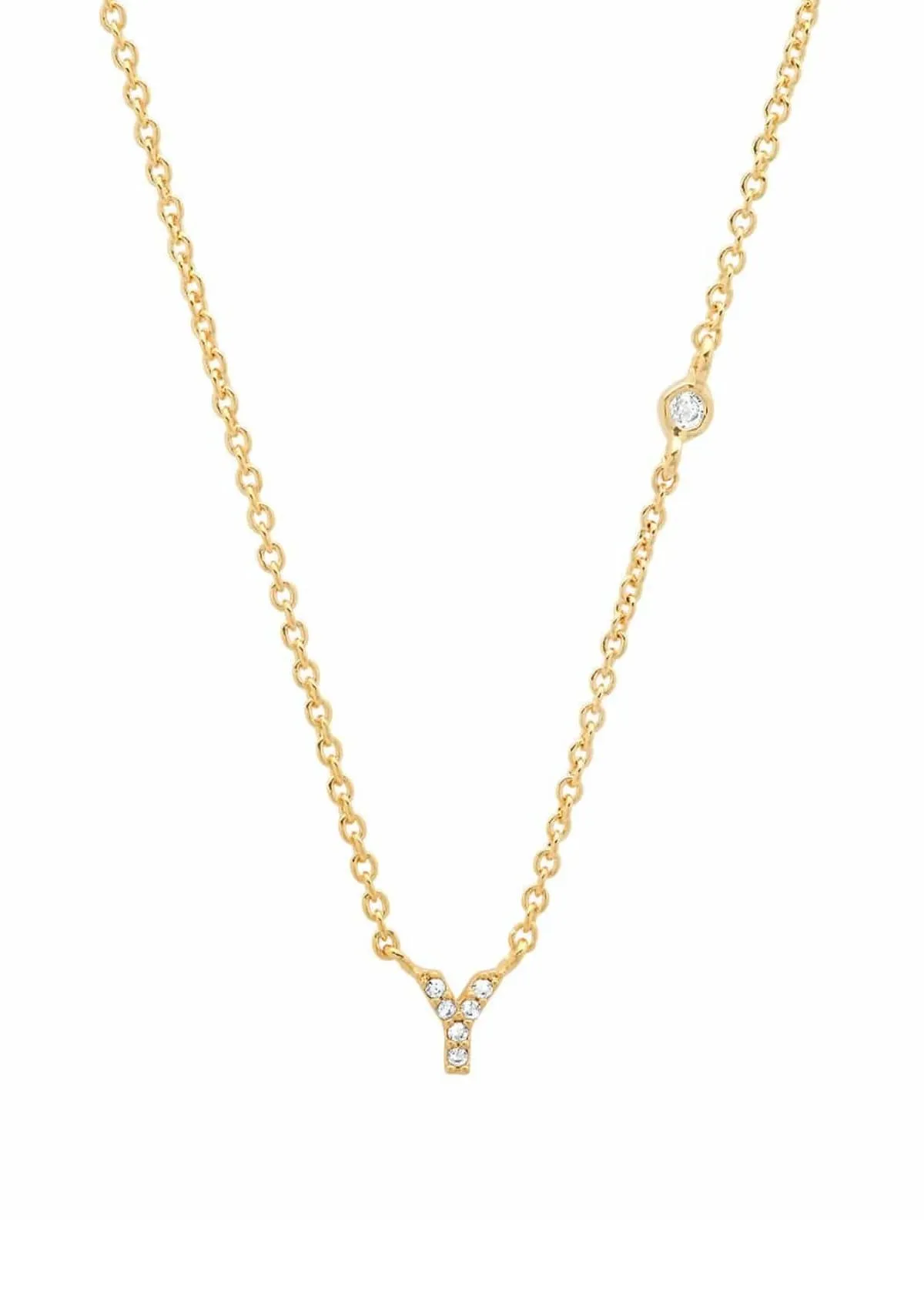 Gold Pave Initial Necklaces